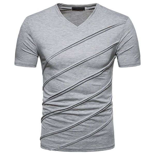 

men's tee t shirt shirt graphic solid colored v neck daily short sleeve slim basic streetwear white black light gray / spring / summer