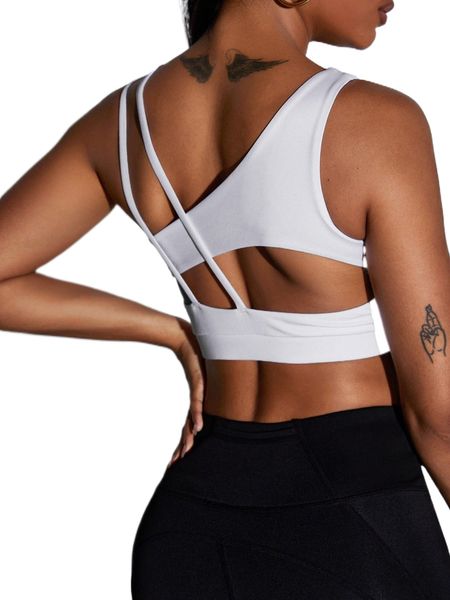 

cut out sports bra g1ad#, Gray