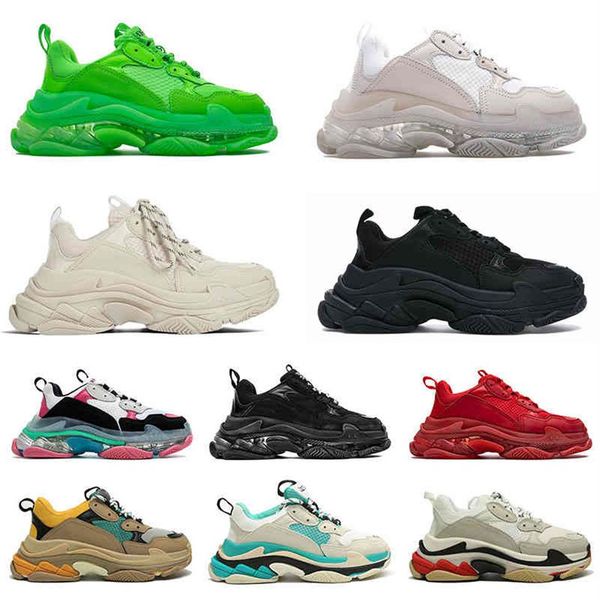 

triple s casual dad shoes men's women's 17fw luxurys designers platform sneakers black all white beige retro increasing 322t