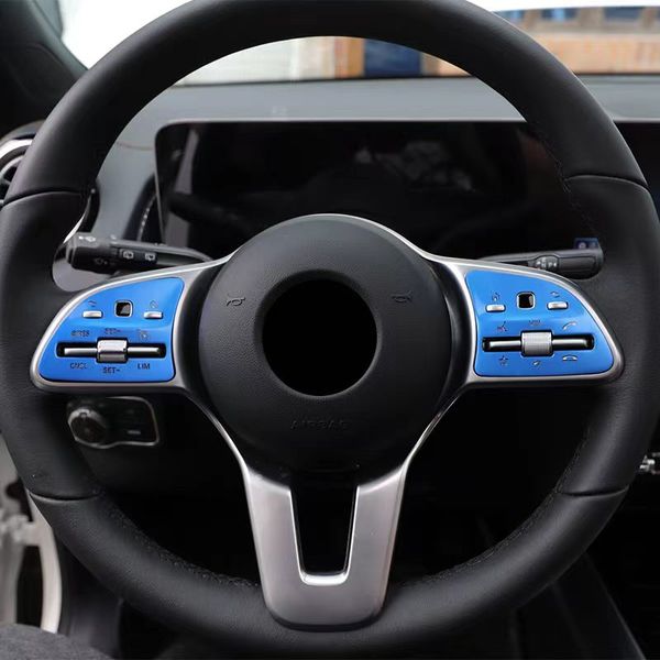 

for mercedes benz a b c e cla gle glc cls gls glb class w177 w205 w213 c118 w167 car sticker steering wheel button trim cover