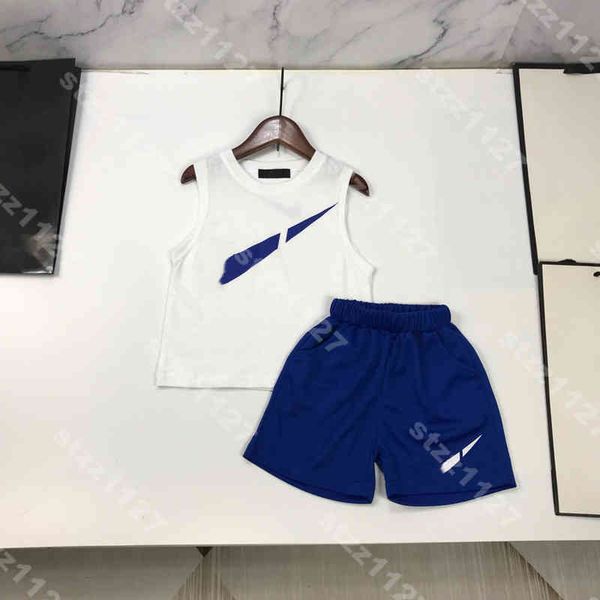 

designer kids clothes sets tanks shorts two piece suit logo cotton vest shirt suits n..ke brand design set children girls clothing cotton te, White
