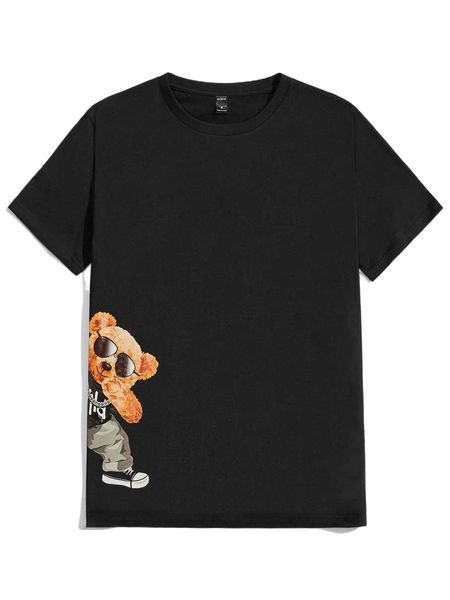 

men bear print tee b4ds#, White;black