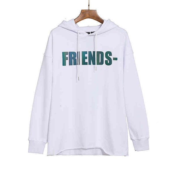 

vlones big v hip hop hoodies mens sweaters fashion brand ripping colorful reflective men's loose couple jacket, Black