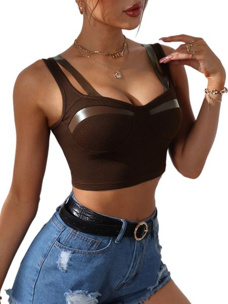 

double straps crop cami n4ob#, White