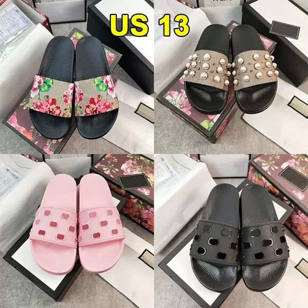 

g 2022 fashion-classic flat woman beach slippers crystal sandals summer lady floral print embroidery wide slipper leather l bath women shoes, Black