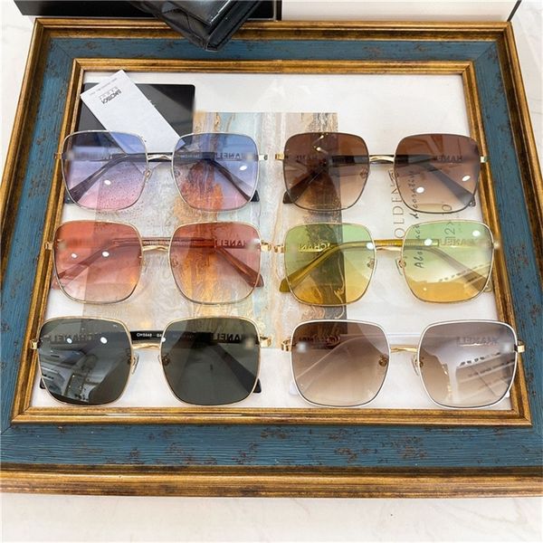 

sunglasses xiaoxiangjia's fashion metal square letter leg sunglasses and the same ch5848 vvx0, White;black