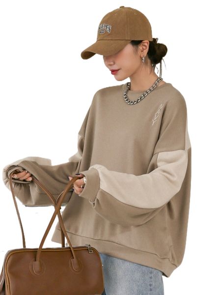 

dazy two tone drop shoulder sweatshirt g8gz#, Black