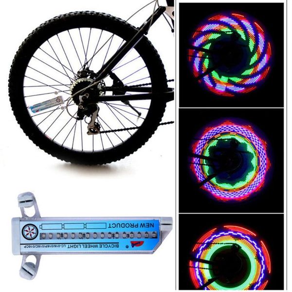 Le luci a LED a raggi per biciclette Strings illuminano le strade con le ruote colorate delle ruote della bicicletta fantasia Stringhe LED luminose