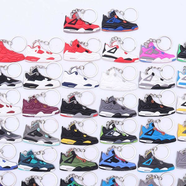 

fashion novelty jumpman mid 4 4s basketball shoes model key ring keyring keychain jordon jordam silicone keychain car key holder bag charm p, White;pink