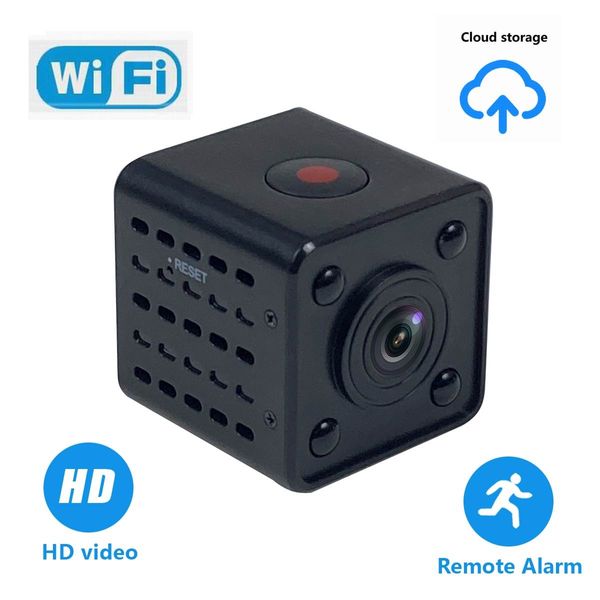 Küçük kare HDQ9 Mini Kamera Taşınabilir Video Kaydedici Oluşturma Pil DV Kamera WiFi Uzaktan Ev Gözetim Monitörü Dadı Cam