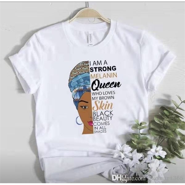 

retail plus size s-3xl designer womens short sleeve tee black woman white t-shirt letter and head portrait print