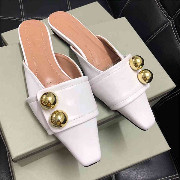 

slippers women's square head summer slippers shallow bottom and flat bottom wearable with belt luxury mule, Black