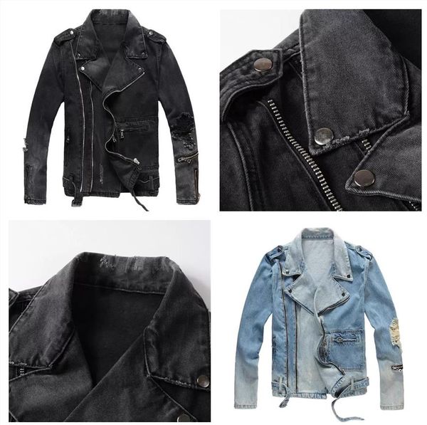 

mens fashion denim coat black blue casual hip hop designer jacket for male size m-4xl, Black;brown