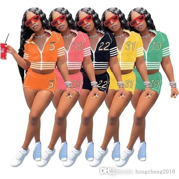 

women sports tracksuits baseball jacket short set 2 piece outfits embroidery letter zipper short sleeve jacket shorts suit, Gray