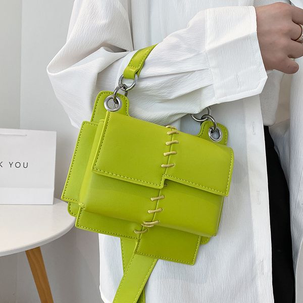 

pu leather shoulder bag solid color women's bag 2022 trend stitching fashion handbag crossbody bags for women female
