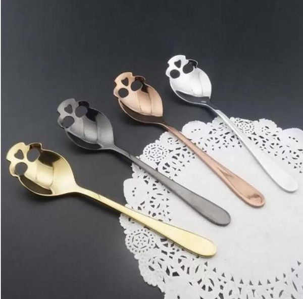 Dhl Sugar Skull Tea Spark Supk Coffee Spoons Spoons Spoon Spoon Scere Cream Tableware Colher Kitchen Acessórios 100pcs F0527