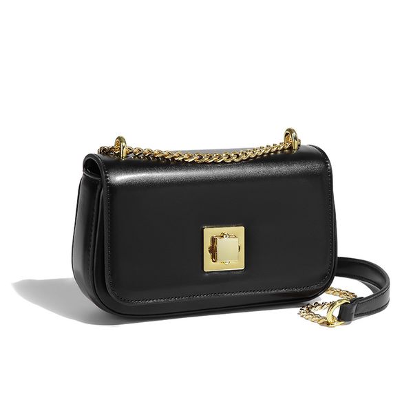 

designer crossbody plain bag with luxury leather and chains versatile business small square bag flap elegant envelope messenger