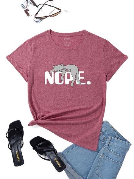 

cartoon and letter graphic tee r6he#, White