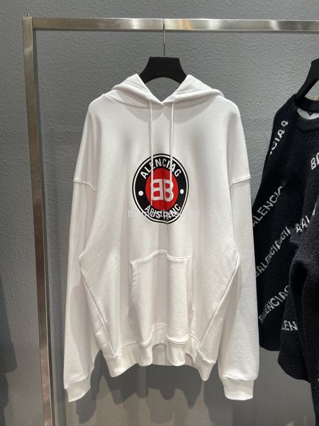 

men's hoodies & sweatshirts chao brand chest circle letter printed terry fabric hoodie oversize autumn top, Black