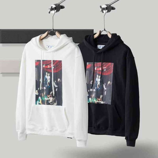 

oil painting arrow loose men's and women's hoodie2022 %off luxury brand fashion design versatile sweatshirts, Black