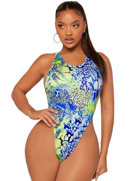 

sxy leopard cut out bodysuit x0to#, White