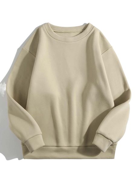 

solid thermal lined sweatshirt d0wy#, Black