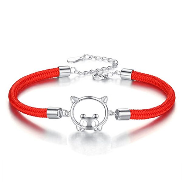 Bracciale maiale Braccialetti corda rossa fortunata Braccialetti dell'amicizia con personalità della moda selvaggia di alta qualità