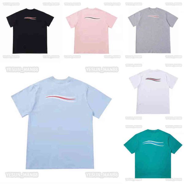 

designer luxury europe and america classic summer cola wave label printed t shirt fashion mens and womens couple cotton versatile tees, White;black