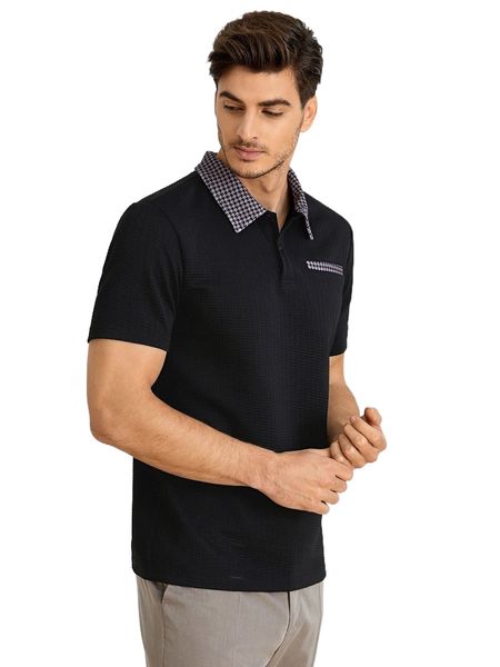 

men houndstooth polo shirt f6mw#, White;black