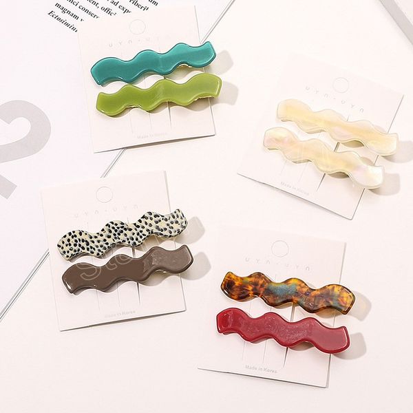 

2pcs girls hair clip women fashion plastic barrettes hairpin hair accessories hairdressing clips, Slivery;white