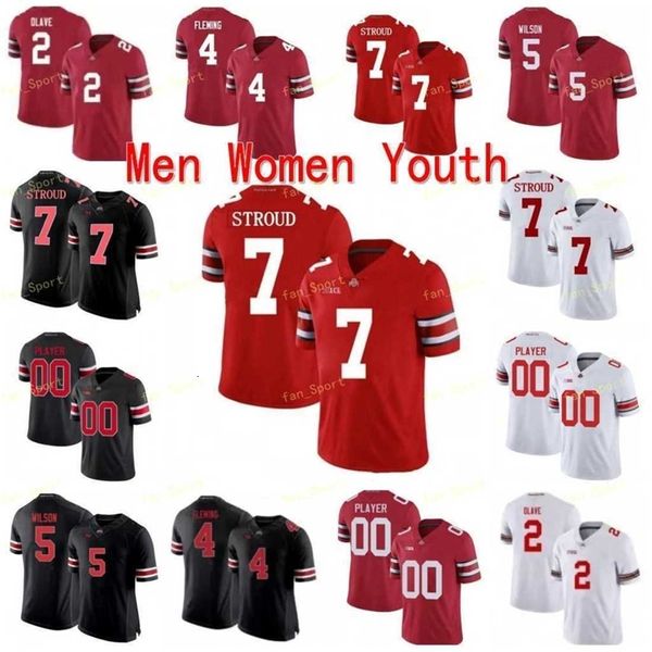 Nik1 Custom Ohio State Buckeyes Football Jersey Jeck Sawyer Quinn Ewers C.J. Stroud Ruckert Smith-Njigba Garrett Wilson Джордж Крис Олав