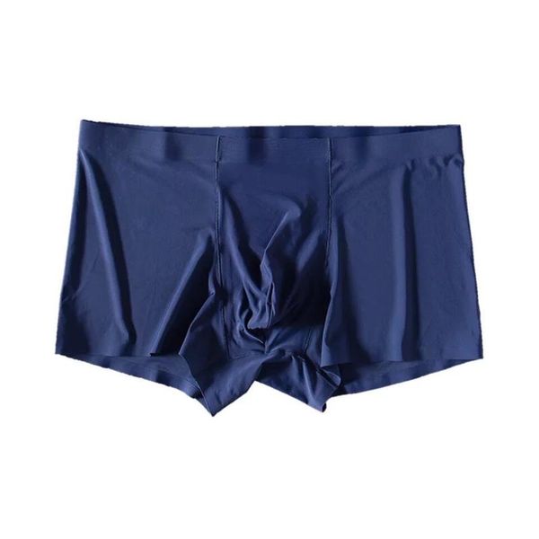 UNDUPANTS Buz İpek Boksör Erkekler Sıradan Boksörler İç Çıkma SPANDEX 3D KROCH NYLON ŞORTLAR SLIPS HOMmeUnderpants