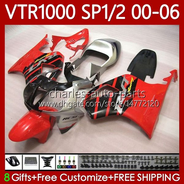 Honda VTR1000 RC51 2000 2001 2002 2003 2004 2005 2006 Vücut 123NO.105 RTV1000 VTR 1000 SP1 SP2 2000-2006 VTR-1000 00 01 02 03 04 05 06 Karoser Kırmızı Siyah