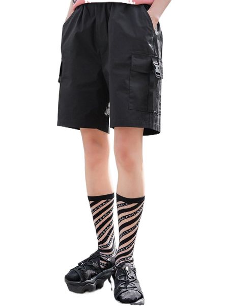 

dazy buckle tape flap pockets utility shorts q4vc#, White;black