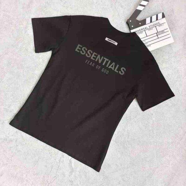 

50% discount bagsof god double thread bear essentials glue pressed letter loose round neck high street fashion brand fog short sleeve t-shir, White;black