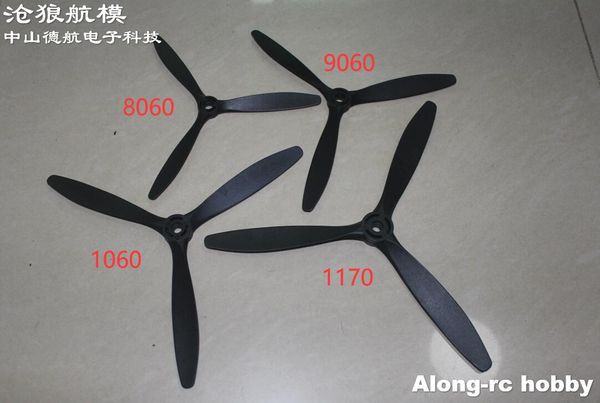 4PCS 3 Blades Propeller 8x6 8060 9x6 9060 oder 10x6 1060 x 11x7 1170 für RC -Flugzeugflugzeugflugzeug -DIY -Modelle Ersatzteil Teil