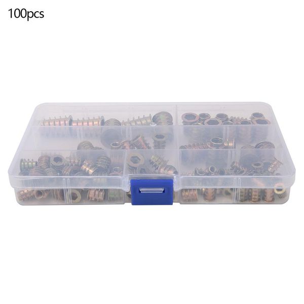 

100pcs iron zinc plating insert nut hex drive head furniture nuts accessories