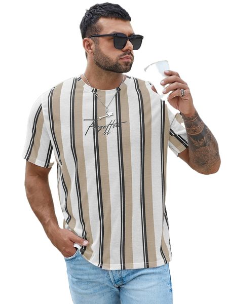 

extended sizes men random color block & letter graphic tee f5yb#, White;black