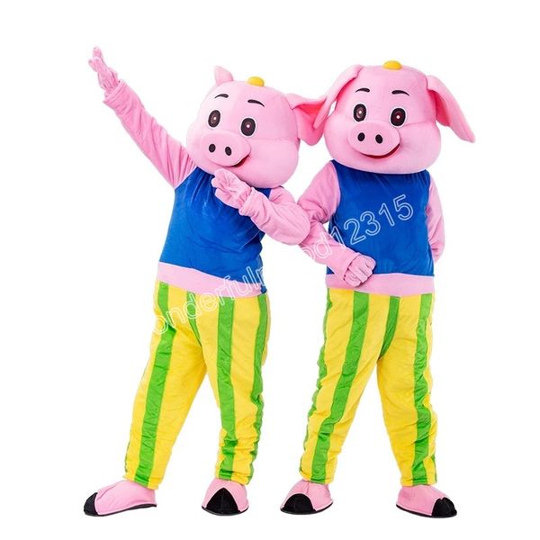 Schönes Schwein-Maskottchen-Kostüm, hochwertiges Cartoon-Charakter-Outfit, Anzug, Halloween, Outdoor-Thema-Party, Erwachsene, Unisex-Kleid