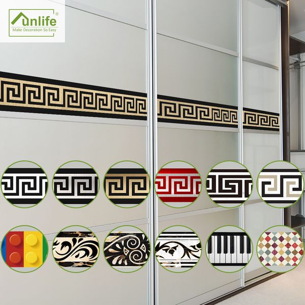 Funlife 10 200 cm Design originale Motivo geometrico Fai da te Rimovibile Impermeabile Luminoso Adesivi da parete in PVC per decorazioni per la casa 220607
