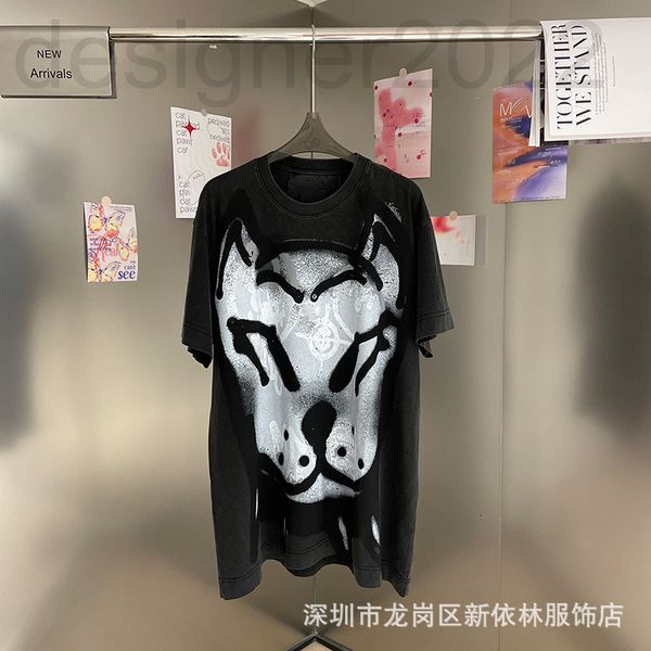 

women's t-shirt designer [correct high version]gvc co branded summer bulldog dog print short sleeve t-shirt f2lc, White