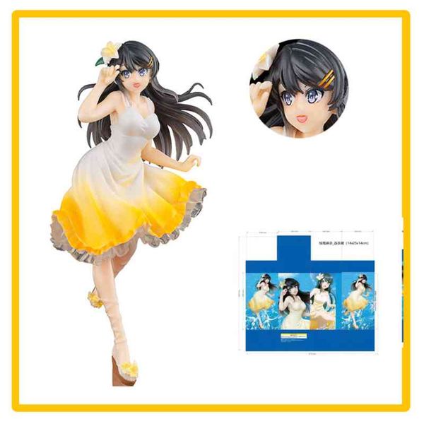 

20cm anime does not see the bunny girl's ancestors figure dress sakurajima mai pvc action collectible model toys kid gift