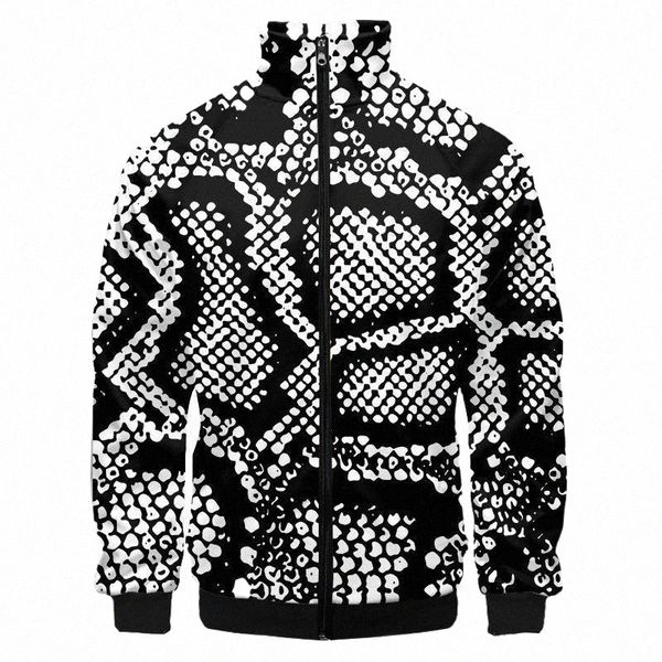 

men's jackets lcfa autumn black white snake skin man zipper 3d printed oversized plus size 4xl clothes winter tracksuits x0mh#, Black;brown