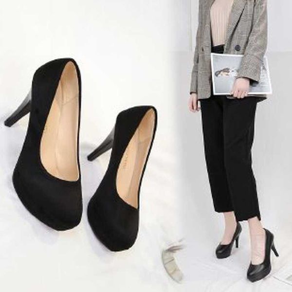 

classic luxury paris women's single shoes fashion high heels student professional etiquette work autumn black large size designer famou