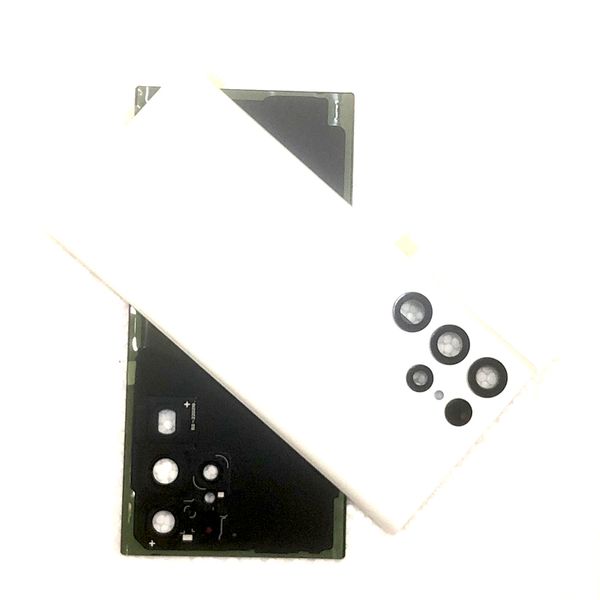 

original back glass housing replacement housings for white samsung galaxy s22 ultra 5g s908u with preattached adhesive and camera lens batte