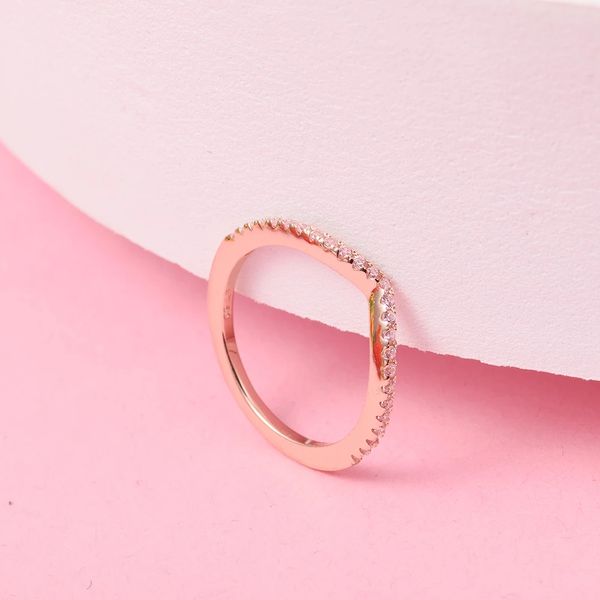 

2022 valentine's gift 925 sterling silver ring timeless wish sparkling pink rings for women wedding engagement fine jewelry bague 18631