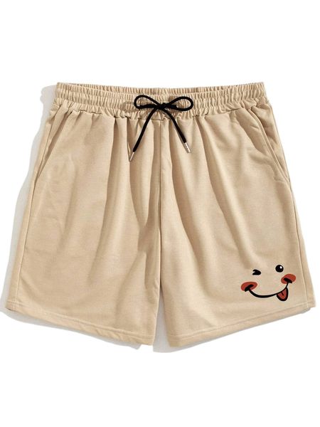 

romwe guys cartoon graphic shorts c5x3#, White;black