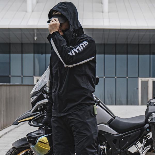 Motorradbekleidung Unisex reflektierender Regenanzug wasserdichte Mantelhosen mit Schuhabdeckungen Ritter Uniformmotcle
