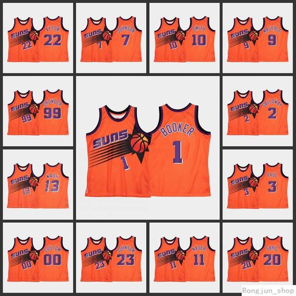 

print men basketball devin booker dario saric abdel nader jae crowder chris paul deandre ayton steve nash jersey size s-3xl, Black