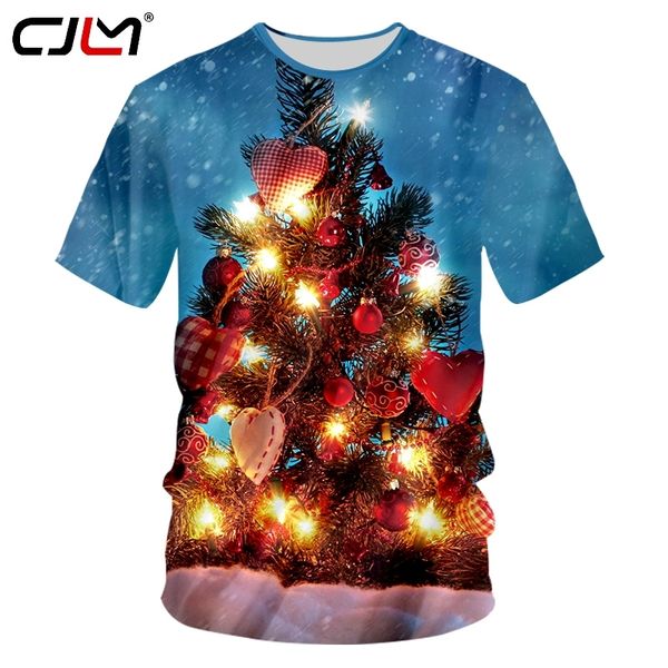 

summer print christmas tree gift 3d tshirts man hip hop sportwear tshirt homme crewneck tee shirts oversize 7xl 220623, White;black